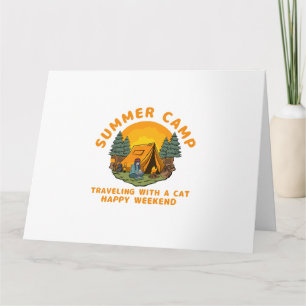 Summer camp  traveling with a cat  card