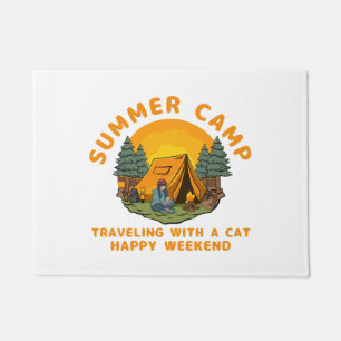 Summer camp  traveling with a cat  doormat