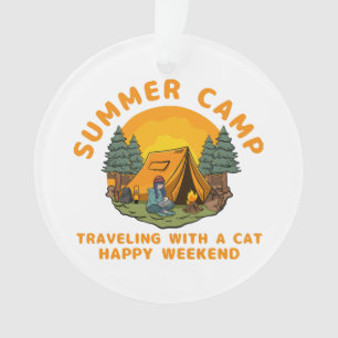 Summer camp traveling with a cat ornament