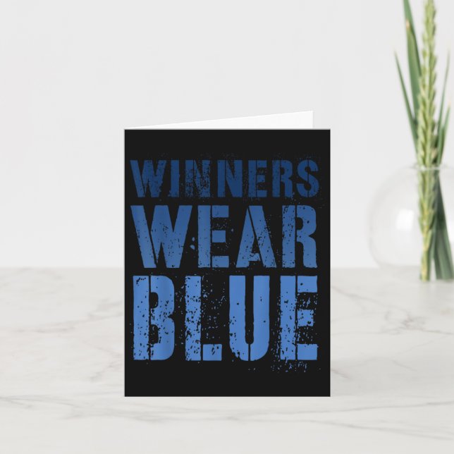 Summer Camp Winners Wear Blue Competition War Game Card (Front)