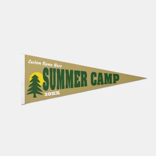 Summer Camp with custom name and year Pennant Flag