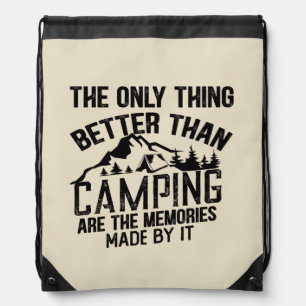 Summer camper slogan funny camping quotes drawstring bag