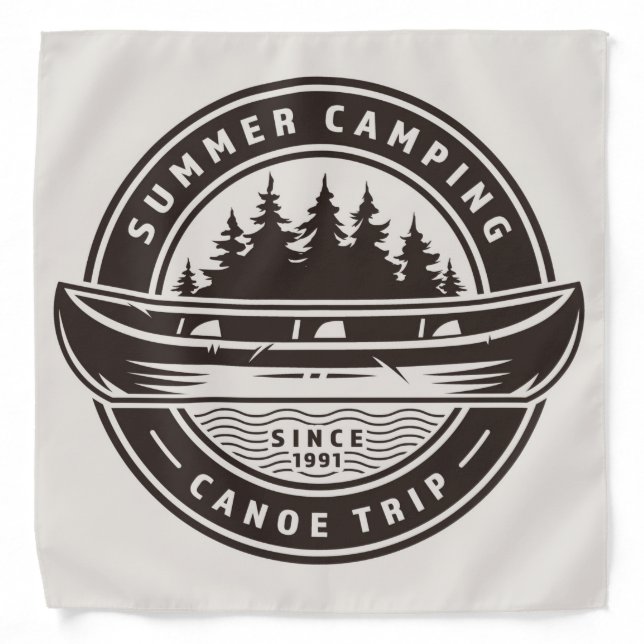 Summer Camping Canoe Trip Bandana (Front)
