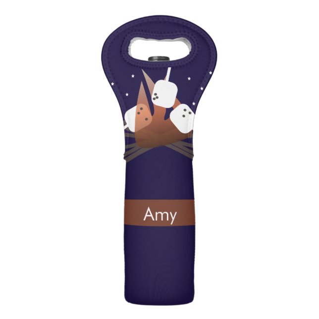 Summer Camping Marshmallow Roasting Wine Bag (Front)