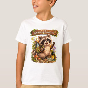 Summer Camping Raccoon Adventure – Cute Woodland E T-Shirt
