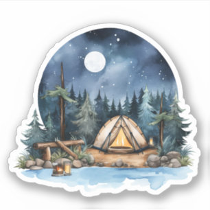 Summer Camping Vinyl Sticker