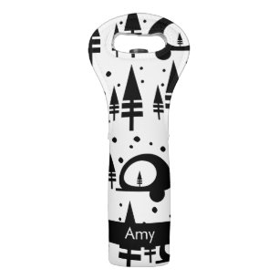 Summer Camping Winter Pattern Your Name Wine Bag