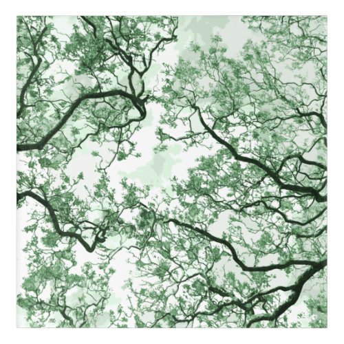 Summer canopy green tree branches and leaves sky acrylic print