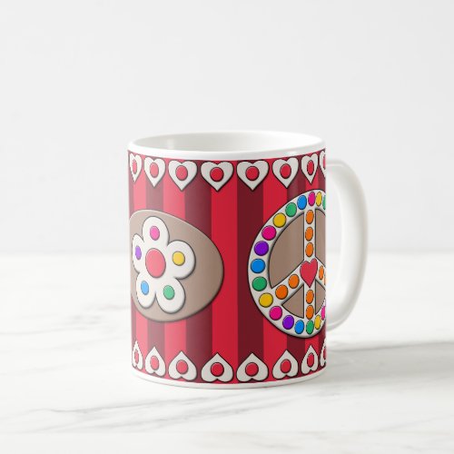 Summer Carnival Peace Sign Mug _ Red