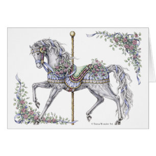 Summer Carousel Horse Card