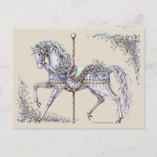 Summer Carousel Horse Post Card