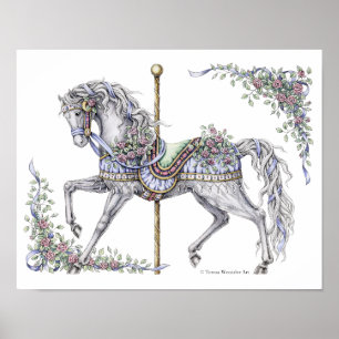 Summer Carousel Horse Poster