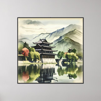 Summer Castle In The Mountains Canvas Print