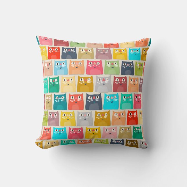 summer cats throw pillow (Front)