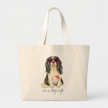 Summer Cavalier Large Tote Bag by DogsInk at Zazzle