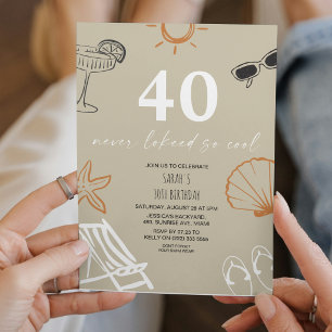 Summer Celebration 40th Birthday Party Invitation