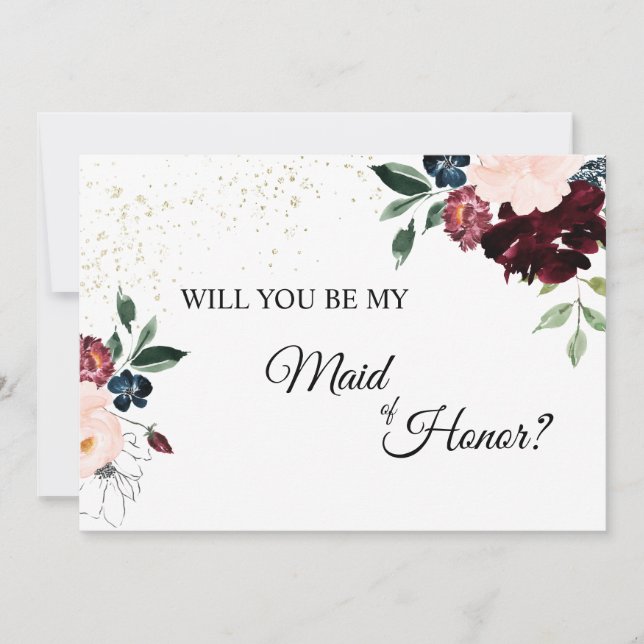 Summer Celebration Maid of Honor Proposal Card (Front)
