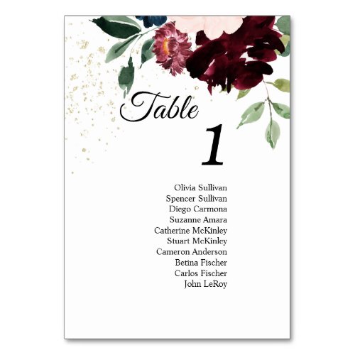 Summer Celebration Table Numbers Sign with Guests