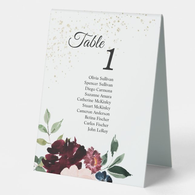 Summer Celebration Table Tent Sign with Guests (Front)
