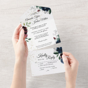 Summer Celebration Wedding All In One Invitation
