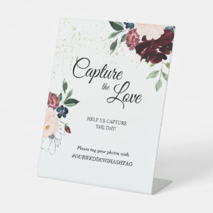 Summer Celebration Wedding Capture the Love Pedestal Sign