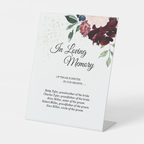 Summer Celebration Wedding In Loving Memory Pedestal Sign