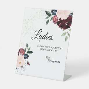 Summer Celebration Wedding Ladies Bathroom Pedestal Sign
