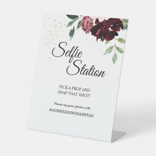 Summer Celebration Wedding Selfie Station Pedestal Sign