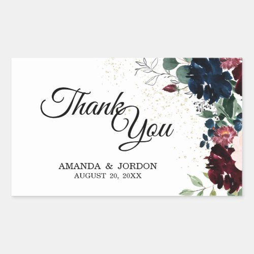 Summer Celebration Wedding Thank You Rectangular Sticker