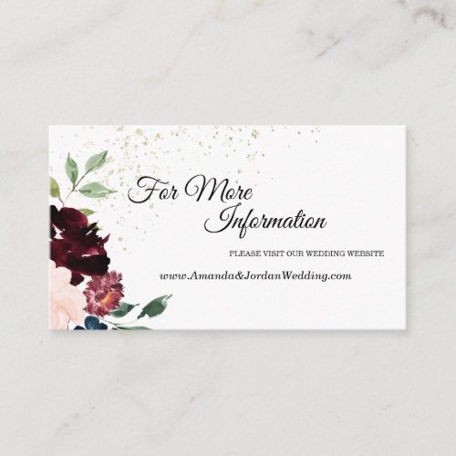 Summer Celebration Wedding Website Enclosure Card