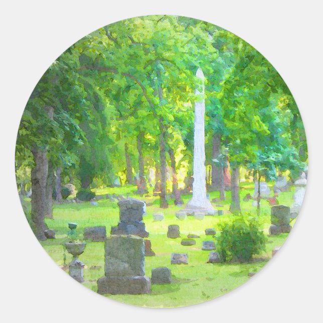Summer Cemetery Classic Round Sticker (Front)