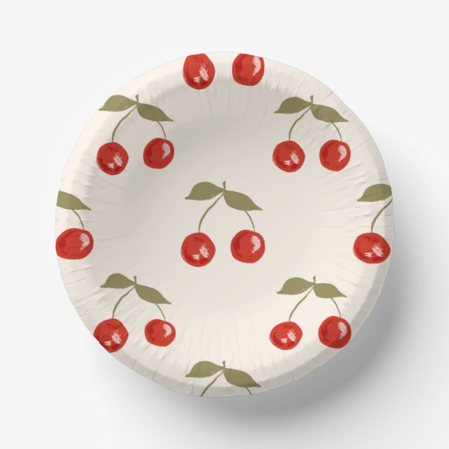 Summer Cherries Paper Bowls (Front)
