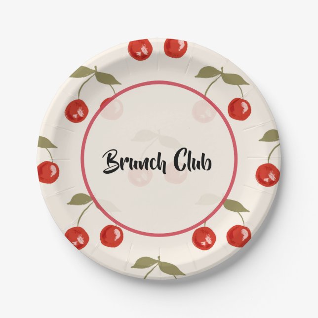 Summer Cherries Paper Plates (Front)