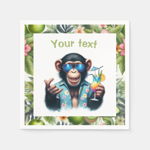 Summer Chill Chimp Chillin - Sunglasses & Cocktail Napkins