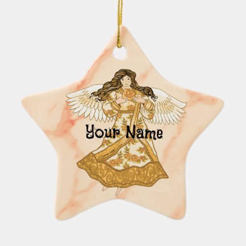 Summer Christian angel Ceramic Ornament