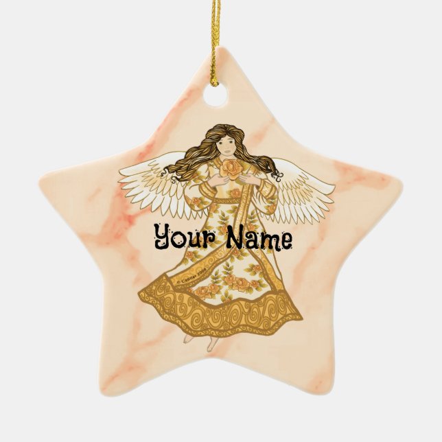 Summer Christian angel Ceramic Ornament (Front)