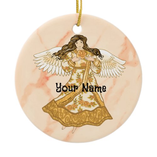 Summer Christian angel Ceramic Ornament