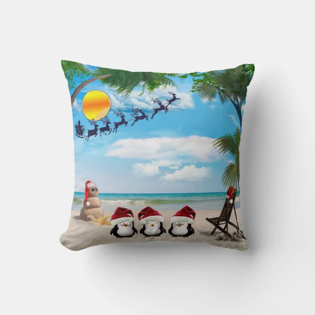 Summer Christmas Baby Decor Throw Pillow (Front)