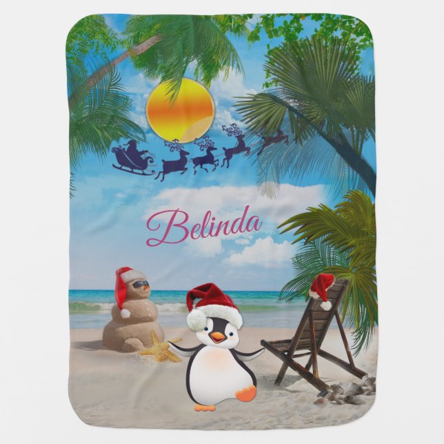 Summer Christmas Baby Gift Blanket (Front)