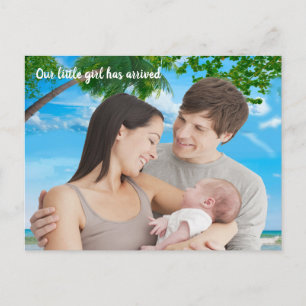 Summer Christmas Baby Girl Thank You Photo Postcard