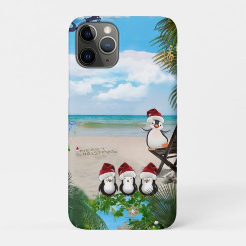 Summer Christmas Baby on the Beach repeat Design iPhone 11 Pro Case