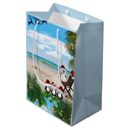 Summer Christmas Baby on the Beach repeat Design Medium Gift Bag