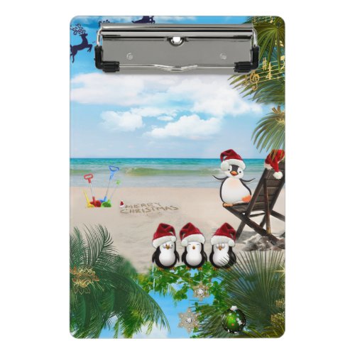 Summer Christmas Baby on the Beach repeat Design Mini Clipboard