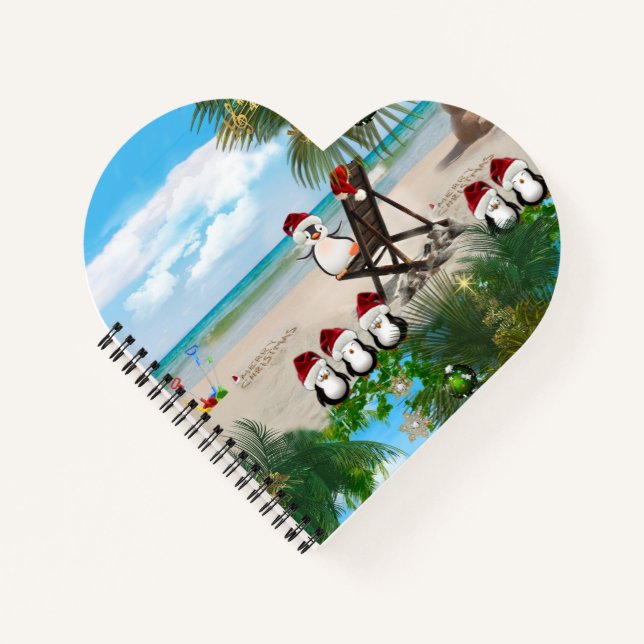 Summer Christmas Baby on the Beach repeat Design Notebook (Front)