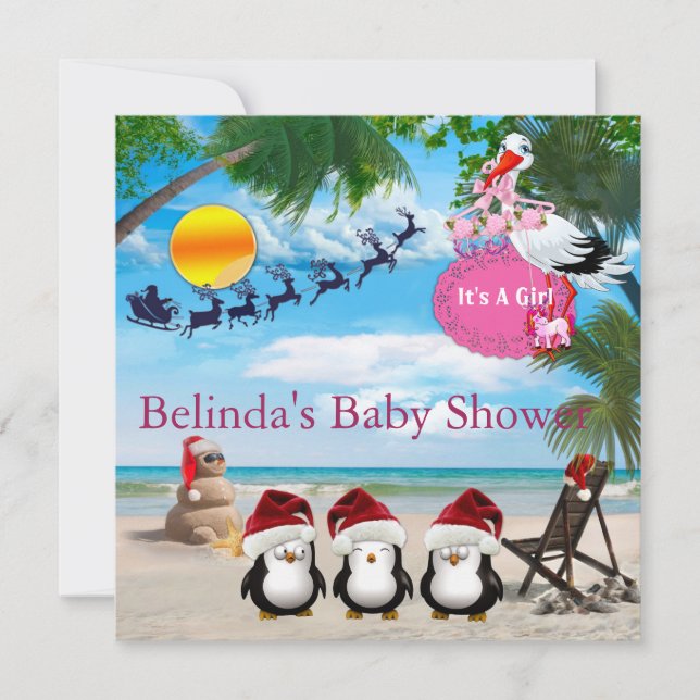 Summer Christmas Baby Shower Invitation (Front)