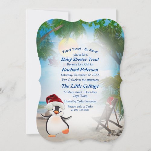 Summer Christmas Baby Shower Invitation