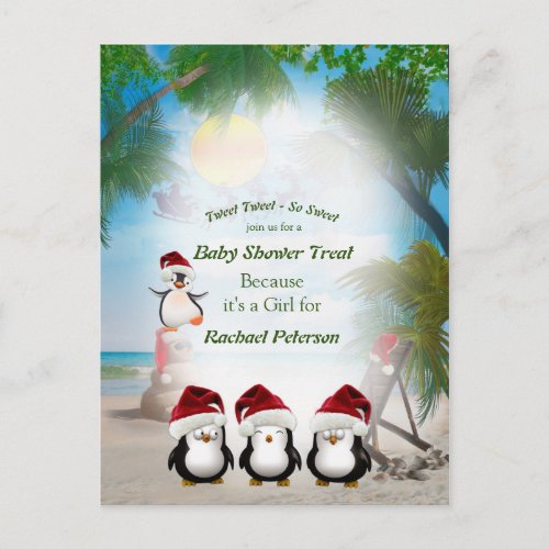 Summer Christmas Celebration Shower Postcard
