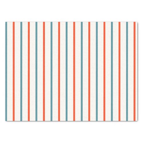 Summer Christmas in July Orange Blue Stripes Party Tissue Paper