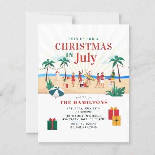 Summer Christmas In July Party Invitation