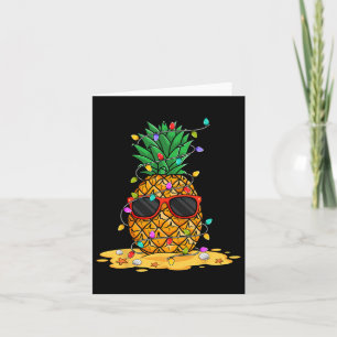 Summer Christmas In July Pineapple Sungl Santa Hat Card